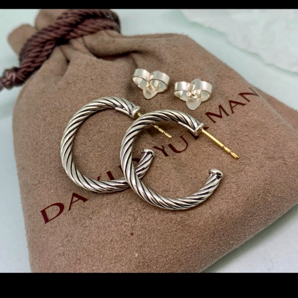 David Yurman Sterling Silver Hoop Earrings